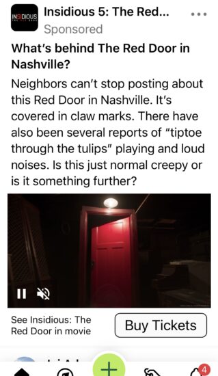 The Insidious 5: The Red Door post on Nextdoor