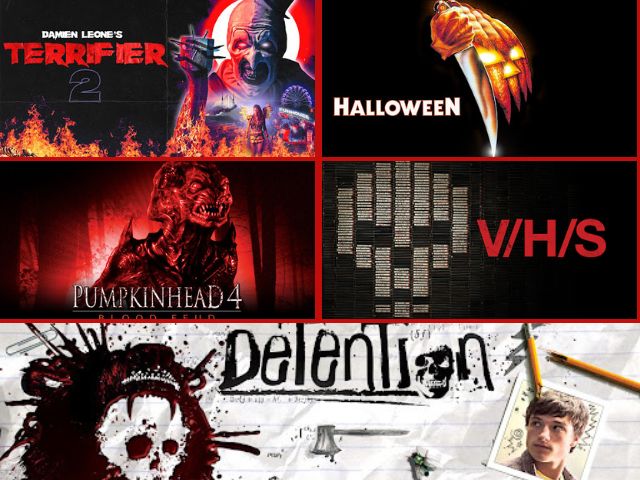 Collage of a five Crackle and Redbox August 2023 Featured Horror Movies