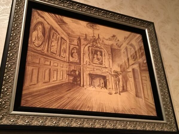 Very early Haunted Mansion Portrait Hallway sketch
