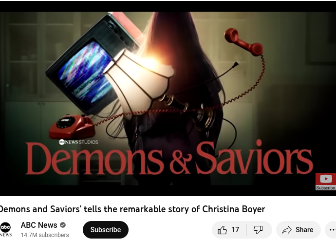 Screenshot of Demons and Saviors key art from YouTube trailer