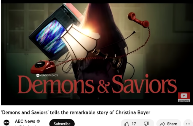 Screenshot of Demons and Saviors key art from YouTube trailer