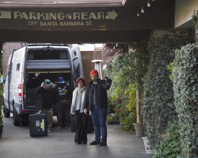 Jack Osbourne and Sharon Osbourne taking selfie before starting investigation at Glen Tavern Inn