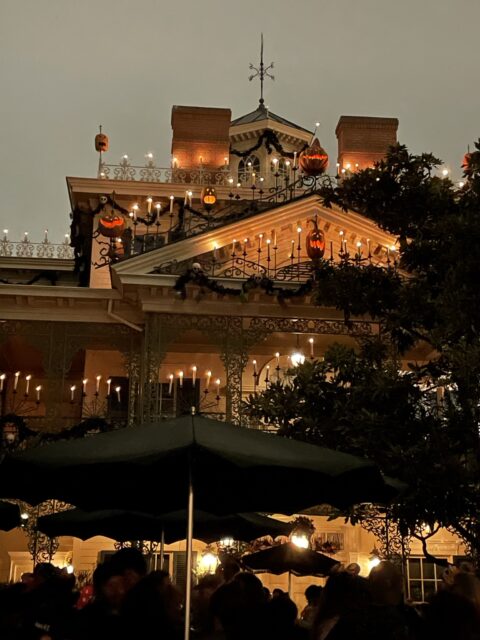 Haunted Mansion Holiday at night