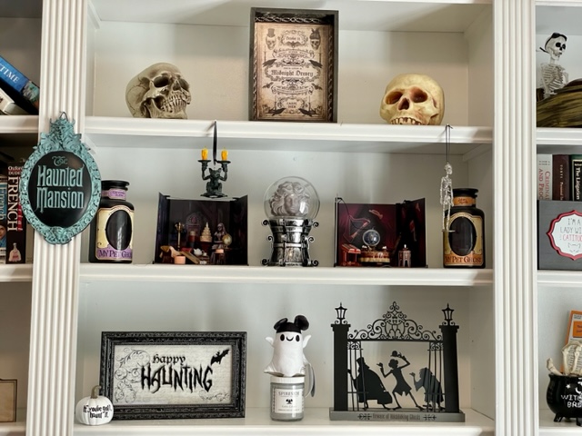 Haunted Mansion bookcase and shelf